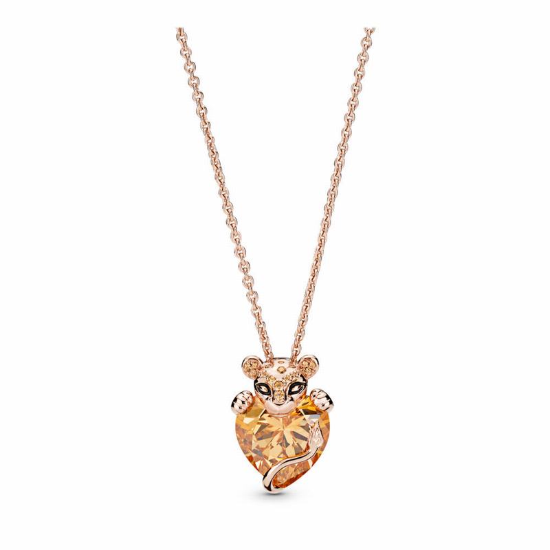 Pandora Rose™ Sparkling Lion Princess Heart Necklace Egypt UL4567980